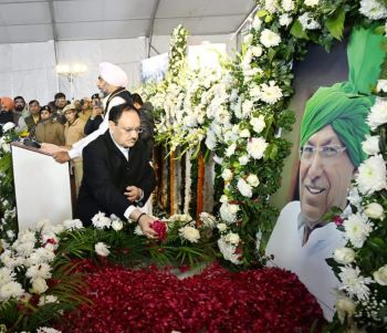 स्वर्गीय | Khabrain Hindustan | J.P. Nadda | ओमप्रकाश चौटाला को अर्पित की श्रद्धांजलि |